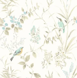 Fashion Brewster 3117-24171 Imperial Garden Beige Botanical Wallpaper