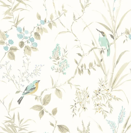 Fashion Brewster 3117-24171 Imperial Garden Beige Botanical Wallpaper