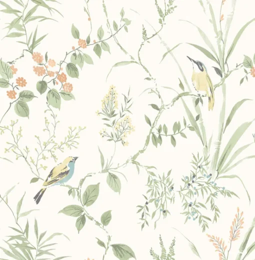 Sale Brewster 2904-24174 Imperial Garden Sage Botanical Wallpaper