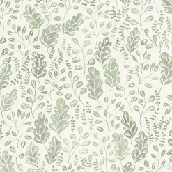 New Brewster/ASP 2948-27014 Isha Green Leaf Wallpaper