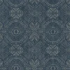 Hot Brewster 3118-12661 Java Navy Medallion Wallpaper