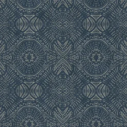 Hot Brewster 3118-12661 Java Navy Medallion Wallpaper