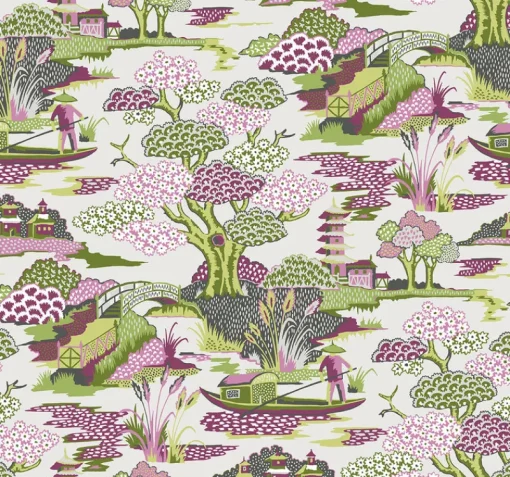 Best Brewster/ASP 2901-87506 Joy De Vie Magenta Toile Wallpaper