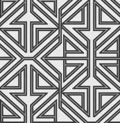 Online Brewster/ASP 2975-26231 Kachel Black Geometric Wallpaper