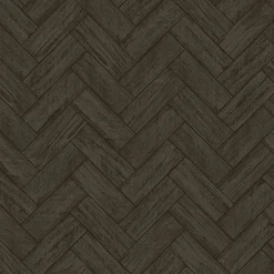 Fashion Brewster 3122-10110 Kaliko Charcoal Wood Herringbone Wallpaper