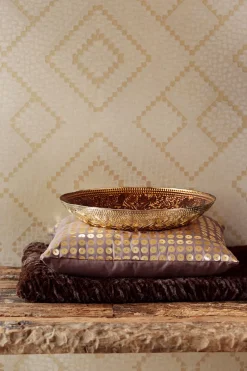 New Brewster Kilim Brass Aztec Diamond Wallpaper