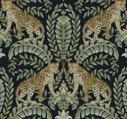 Best York KT2205 Black/Green Jungle Leopard Wallpaper