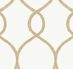 Outlet York KT2234 Gold Laurel Leaf Ogee Wallpaper