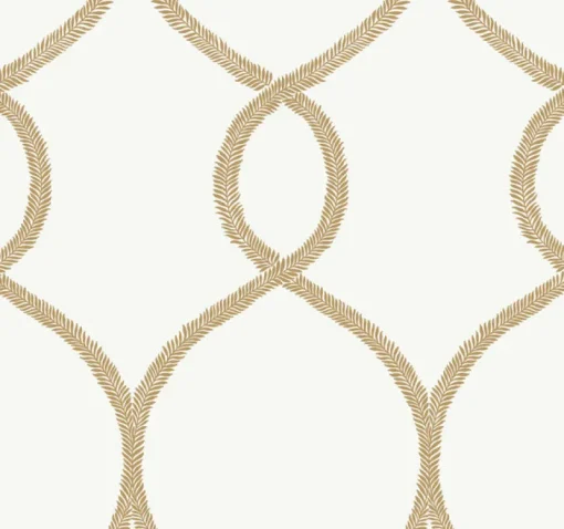 Outlet York KT2234 Gold Laurel Leaf Ogee Wallpaper