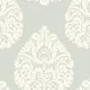 New York KT2145 Light Grey Teardrop Damask Wallpaper