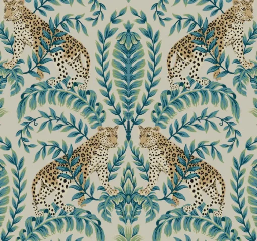 New York KT2206 Taupe Jungle Leopard Wallpaper