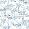 New Brewster 3120-12074 Lagoon Blue Scenic Island Wallpaper