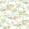 Clearance Brewster 3120-12071 Lagoon Green Scenic Island Wallpaper