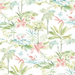 Sale Brewster Lagoon Green Watercolor Wallpaper