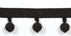 New Europatex Le Lin Beaded Fringe Black Trim
