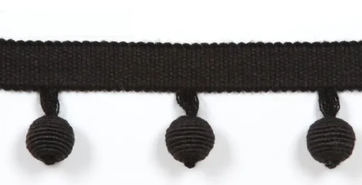 New Europatex Le Lin Beaded Fringe Black Trim
