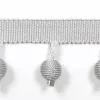 Outlet Europatex Le Lin Metalic Beaded Fringe Silver Trim
