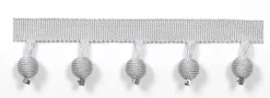 Outlet Europatex Le Lin Metalic Beaded Fringe Silver Trim