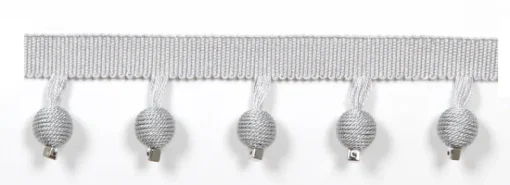 Outlet Europatex Le Lin Metalic Beaded Fringe Silver Trim