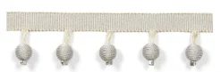 New Europatex Le Lin Metalic Beaded Fringe Porcelain Trim