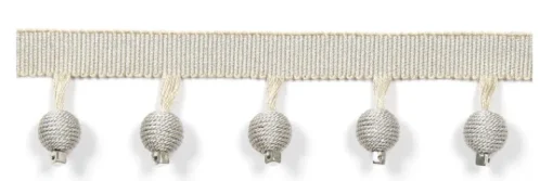 New Europatex Le Lin Metalic Beaded Fringe Porcelain Trim