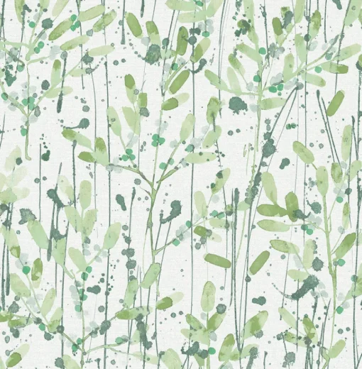 Online Brewster/ASP 2975-26241 Leandra Green Floral Trail Wallpaper