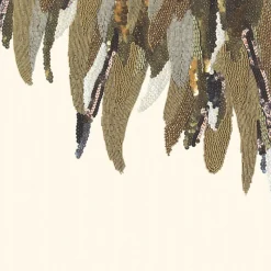 Online Brewster 307409 Left Fancy Feather Cream Wall Mural