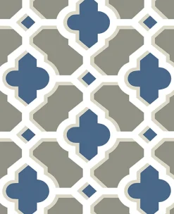 Fashion Brewster/ASP 2744-24125 Lido Navy Quatrefoil Wallpaper