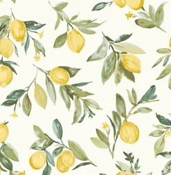 Best Brewster 2904-25687 Limon Yellow Fruit Wallpaper