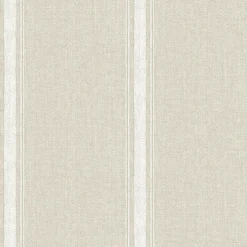 Hot Brewster Linette Light Grey Fabric Stripe Wallpaper