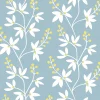 Discount Brewster/ASP 2901-25442 Linnea Elsa Light Blue Botanical Trail Wallpaper