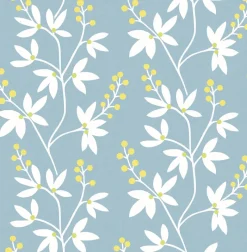 Discount Brewster/ASP 2901-25442 Linnea Elsa Light Blue Botanical Trail Wallpaper