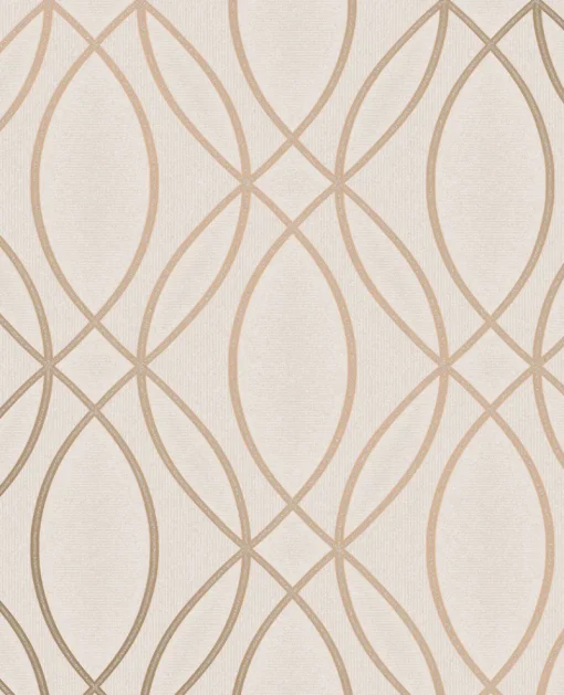 Fashion Brewster 2834-42345 Lisandro Rose Gold Geometric Lattice Wallpaper
