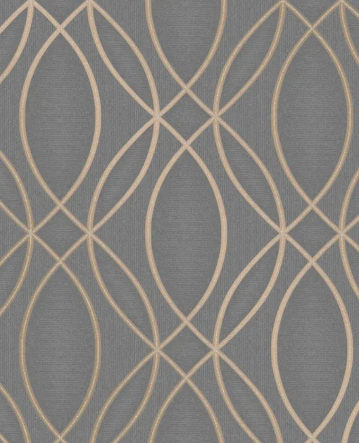 Best Brewster 2834-42349 Lisandro Taupe Geometric Lattice Wallpaper