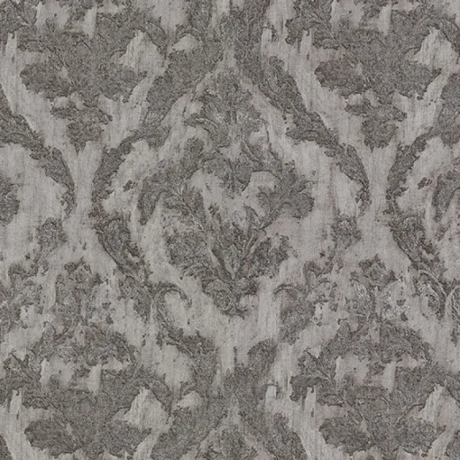 Fashion Brewster 2927-20108 Lyra Pewter Damask Wallpaper