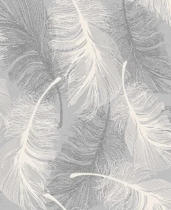 Fashion Brewster 2814-M0923 Hurston Grey Feather Wallpaper