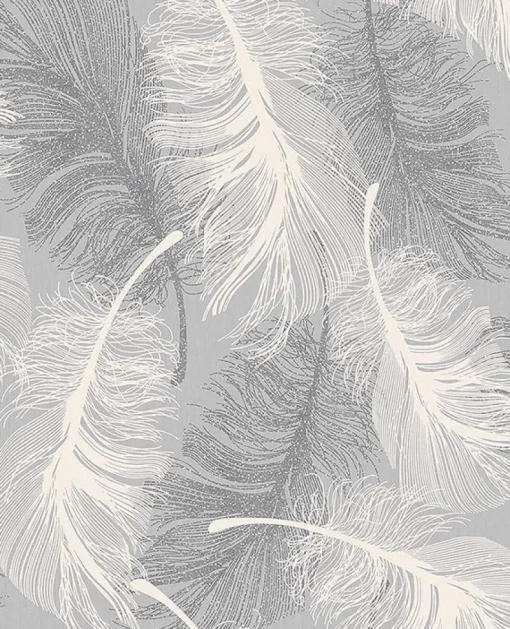 Fashion Brewster 2814-M0923 Hurston Grey Feather Wallpaper