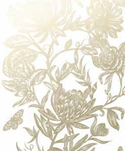 Best Brewster 2834-M1474 Marquis Gold Floral Wallpaper