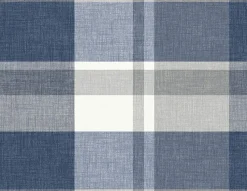 Sale Brewster/ASP 2927-81102 Madaket Indigo Plaid Wallpaper