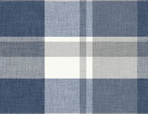 Sale Brewster/ASP 2927-81102 Madaket Indigo Plaid Wallpaper