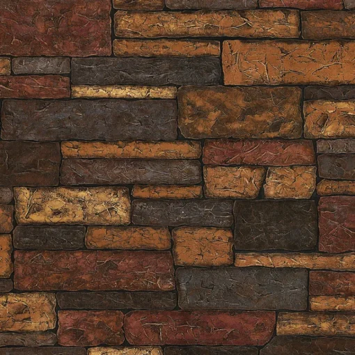 Fashion Brewster 2767-41394 Madeline Brown Stone Texture Wallpaper