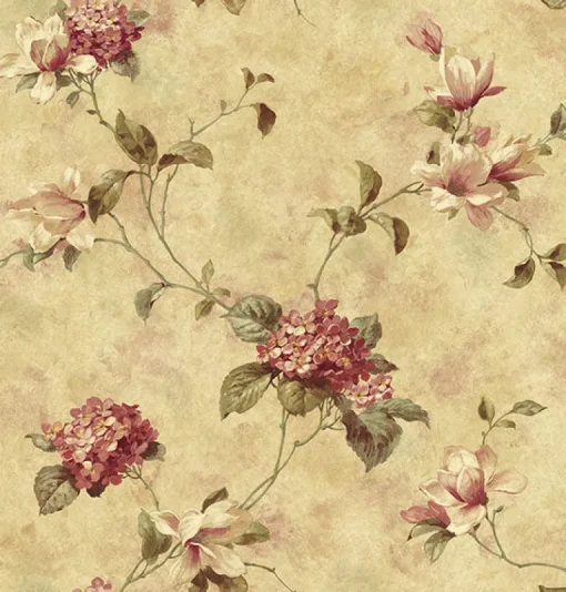 Online Brewster 3123-76304 Magnolia Yellow Hydrangea Trail Wallpaper