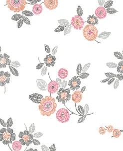 Clearance Brewster/ASP 2744-24128 Malaga Pink Floral Wallpaper