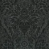 Outlet Brewster/ASP 2973-87365 Maris Charcoal Flock Damask Wallpaper