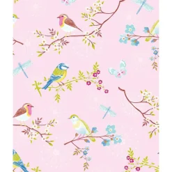 New Brewster 375082 Marit Light Pink Bird Wallpaper