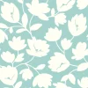 Clearance Brewster/ASP Matilda Turquoise Floral Wallpaper