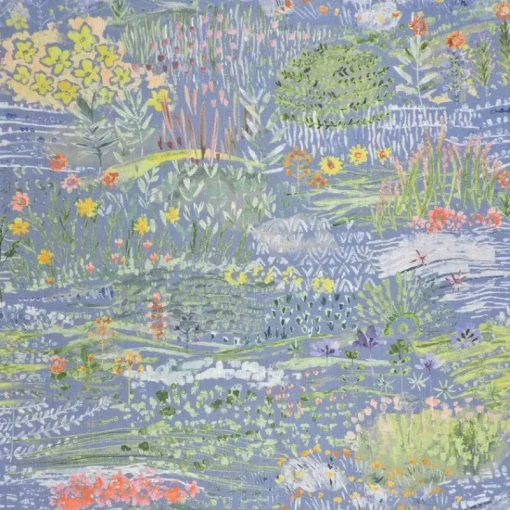 Hot Regal Meadow Slate Fabric