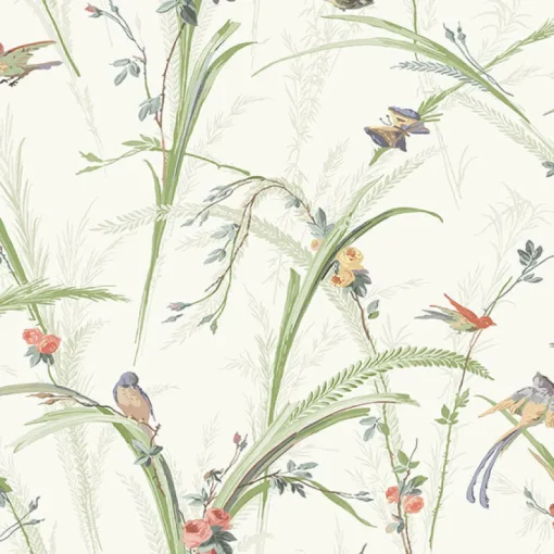 Clearance Brewster 3119-19321 Meadowlark Light Green Botanical Wallpaper