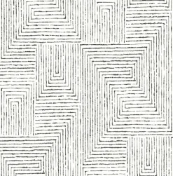 Best Brewster/ASP 2964-25958 Merritt Black Geometric Wallpaper