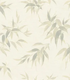 Online Brewster 4035-409741 Minori White Leaves Wallpaper